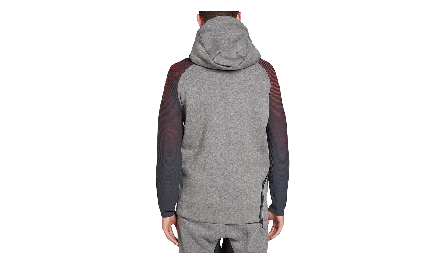 Tech Fleece Long Funnel Zip Hoodie "Carbon Heather / Black" 805655 063