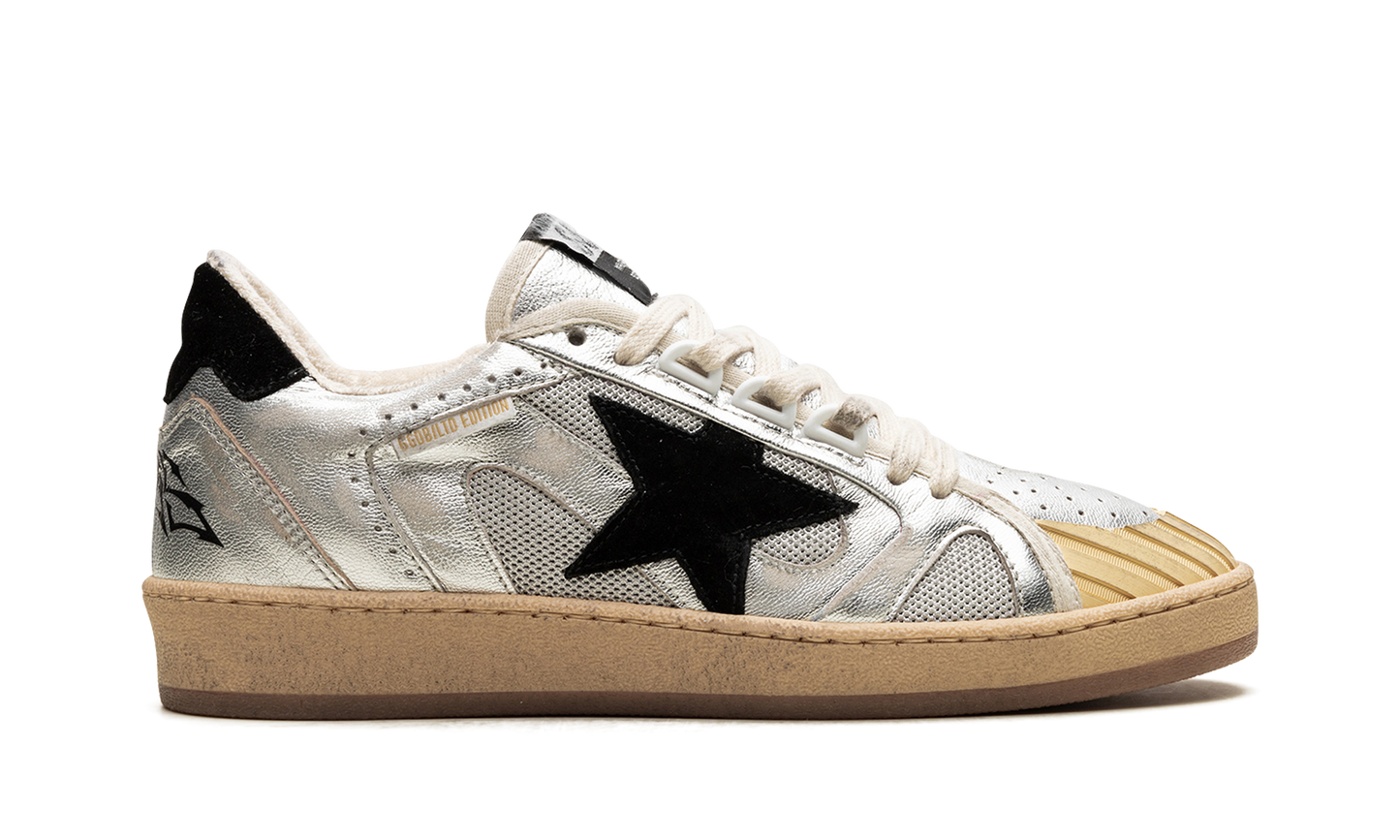 BALL STAR DOUBLE QUARTER WITH WAVES LAMINATED AND NET UPPER SUEDE STAR AND HEEL "SILVER BLACK" GWF00556.F005687.60246