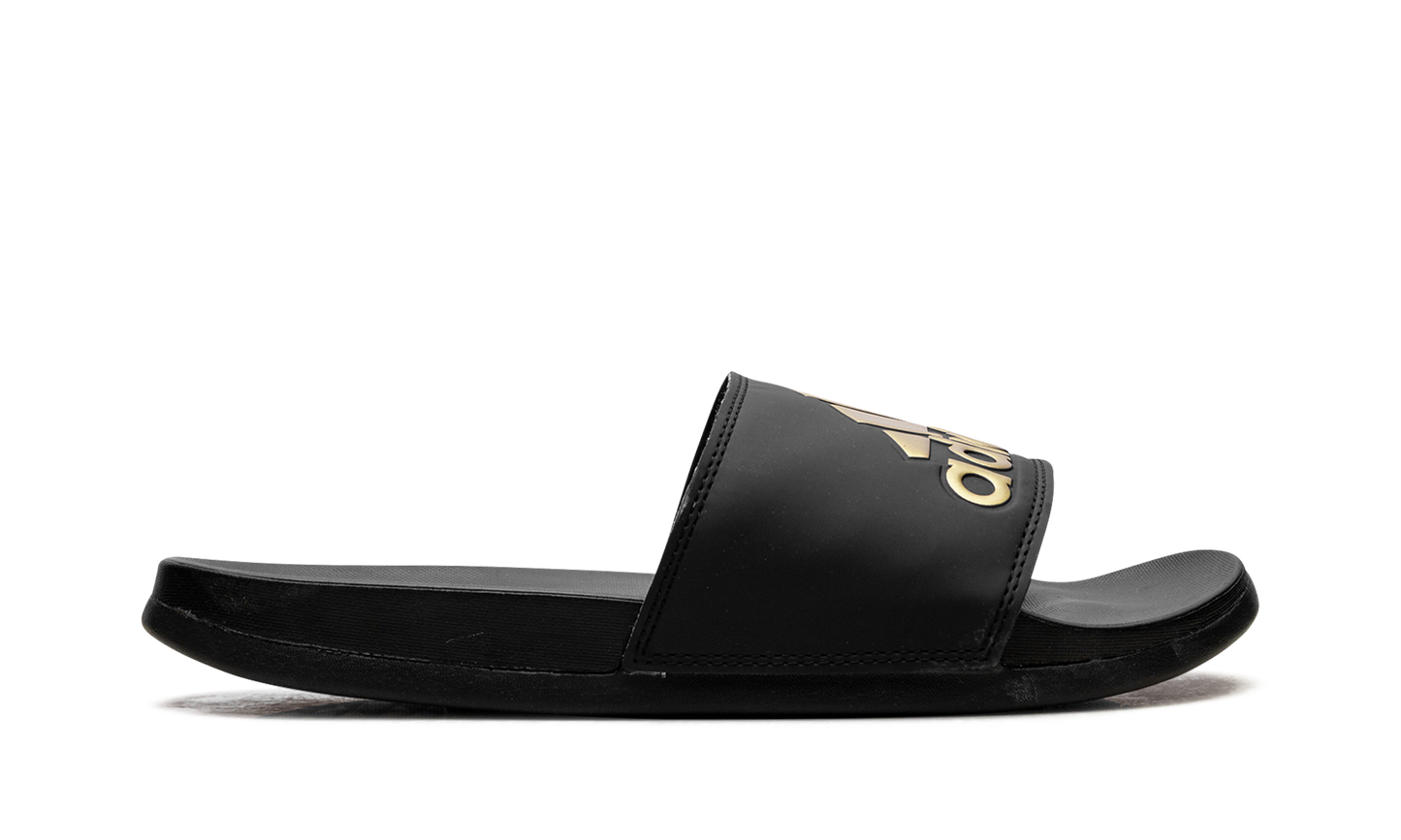Adilette Comfort Slides "Core Black Gold Metallic" GY1946