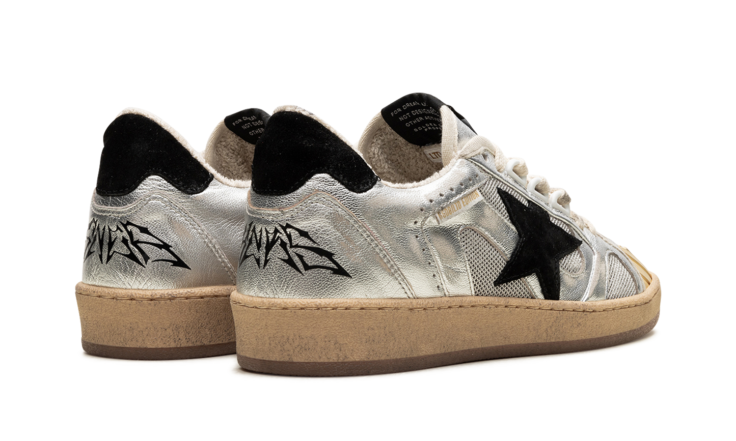 BALL STAR DOUBLE QUARTER WITH WAVES LAMINATED AND NET UPPER SUEDE STAR AND HEEL "SILVER BLACK" GWF00556.F005687.60246
