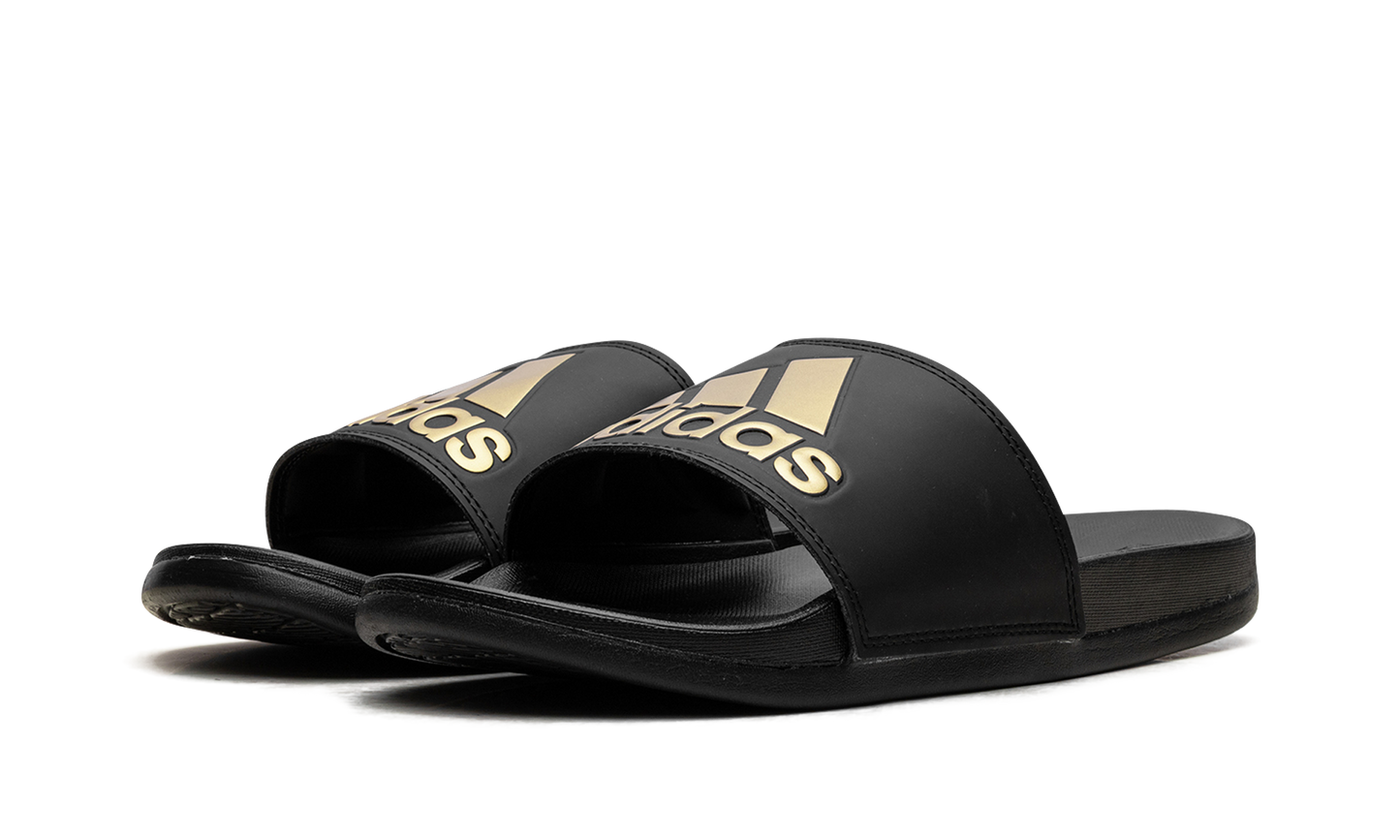 Adilette Comfort Slides "Core Black Gold Metallic" GY1946